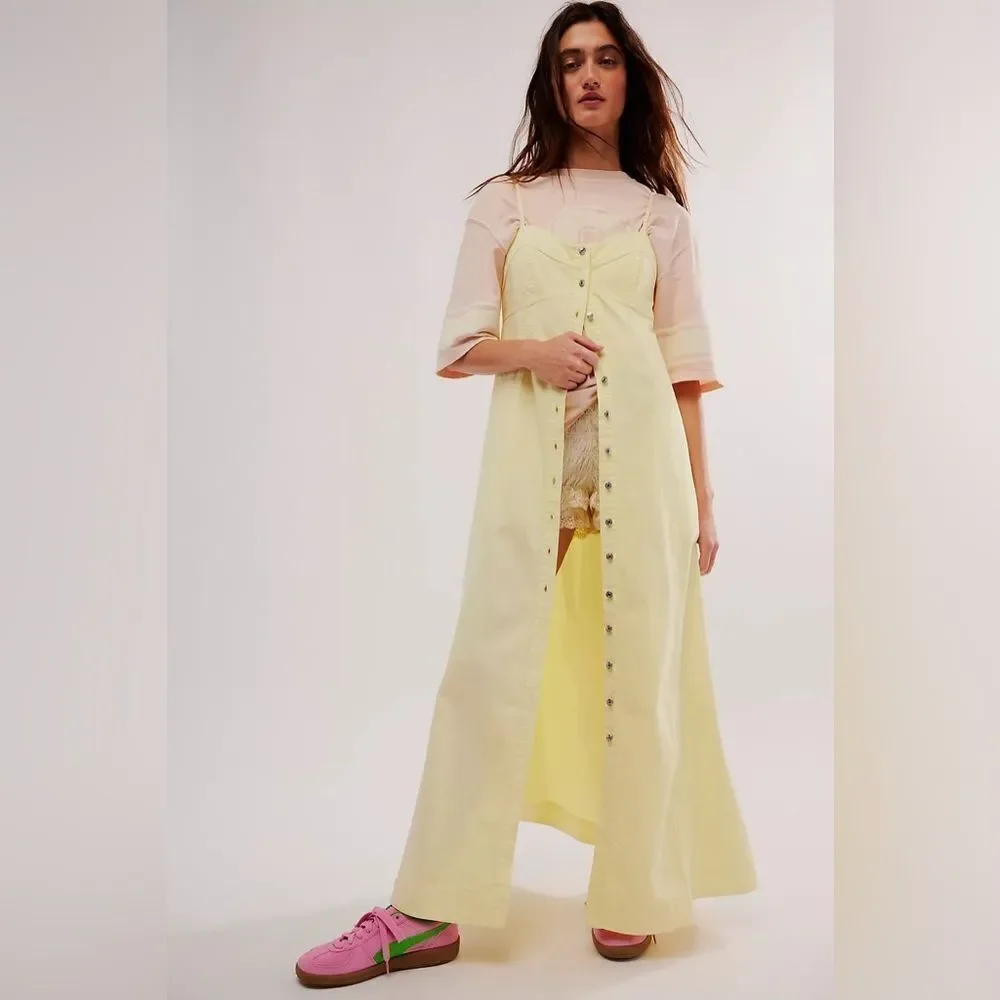 FREE PEOPLE Just Jill Yellow Dress NWT XS